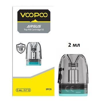 Картридж VOOPOO Argus Pod Top Fill Cartridge V2 0.7 Ом / 2 мл 694129157503 фото