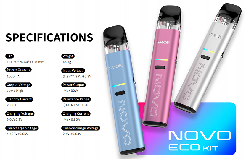 Технічні характеристики SMOK NOVO ECO KIT